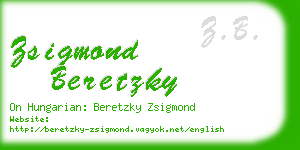 zsigmond beretzky business card